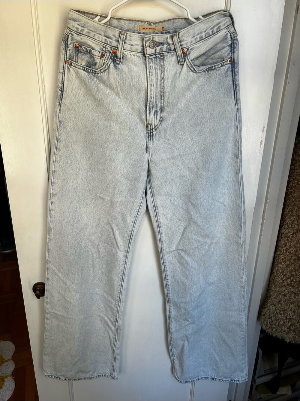 Women’s Levi’s Ribcage Wide Leg Blue Jeans Light Acid Wash